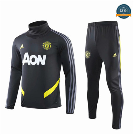 Chándal Q33 Manchester United Equipación Negro 2019/2020 Cuello Alto