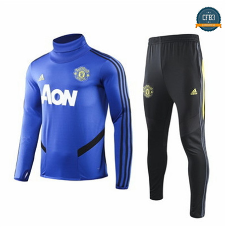 Chándal Q36 Manchester United Equipación Azul/Negro 2019/2020 Cuello Alto