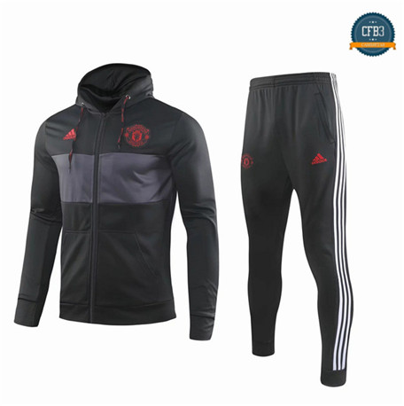 Chaqueta Sombrero Chándal Q40 Manchester United Equipación Negro 2019/2020