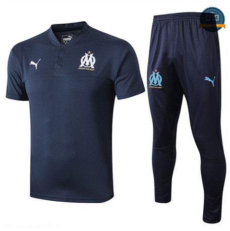 Camiseta Entrenamiento Q68 Marsella + Pantalones Equipación Azul Oscuro 2019/2020 Cuello V
