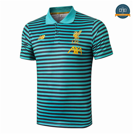 Camiseta Entrenamiento Q83 Liverpool Equipación POLO Verde bande Negro 2019/2020