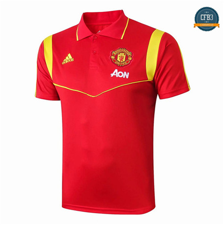 Camiseta Entrenamiento Q90 Manchester United Equipación POLO Rojo 2019/2020