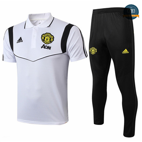 Camiseta Entrenamiento Q91 Manchester United + Pantalones Equipación POLO Blanco/Negro