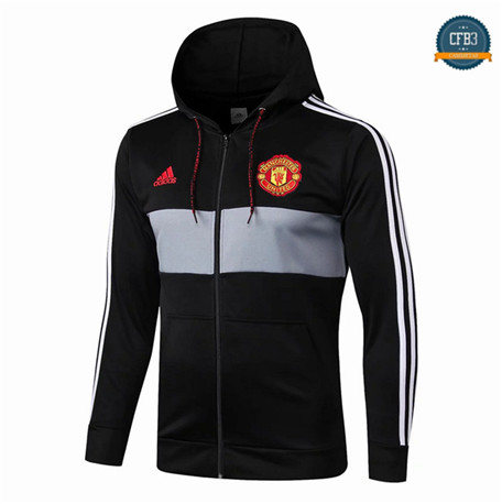 Camiseta Chaqueta Sombrero Q113 Manchester United Equipación Negro 2019/2020