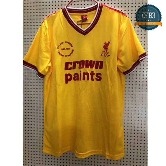 Cfb3 Camisetas Retro Liverpool 2ª Amarillo 1985-1986