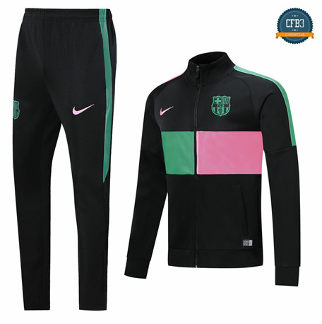 Cfb3 Camisetas B015 - Chaqueta Chandal Barcelona Negro/Rosa/Verde 2019/2020