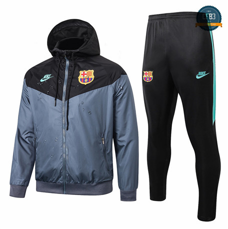 Cfb3 Camisetas B019 - Rompevientos Barcelona Gris/Negro 2019/2020