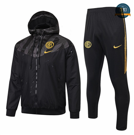 Cfb3 Camisetas B034 - Rompevientos Inter Milan Negro/Amarillo 2019/2020