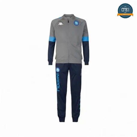 Cfb3 Camisetas B038 - Chaqueta Chandal Napoli Gris/Azul Oscuro 2019/2020