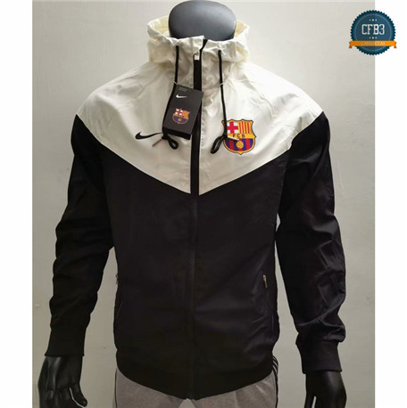 Cfb3 Camisetas B059 - Chaqueta Rompevientos Barcelona Blanco/Negro 2019/2020