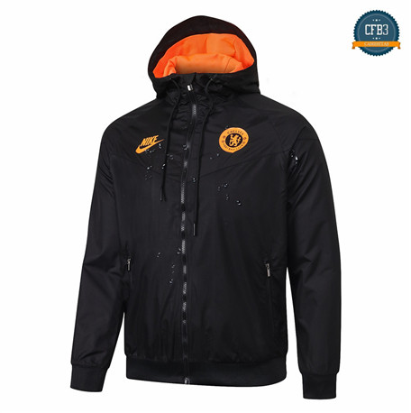 Cfb3 Camisetas B085 - Chaqueta Rompevientos Chelsea Negro/Naranja 2019/2020 G056