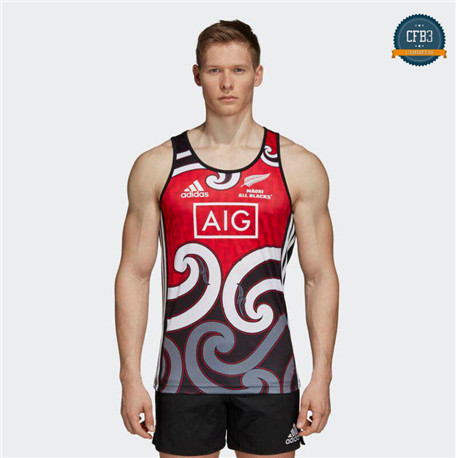 Cfb3 Camiseta Chaleco Rugby Nueva Zelanda Maori Rojo