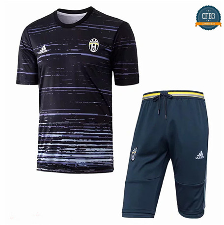 Cfb3 Camiseta Entrenamiento Juventus + Pantalones Negro/Banda roja 2019/2020