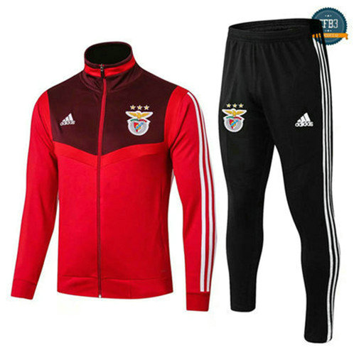 Chaqueta Chándal Benfica Rojo + Pantalones Negro 2019/2020