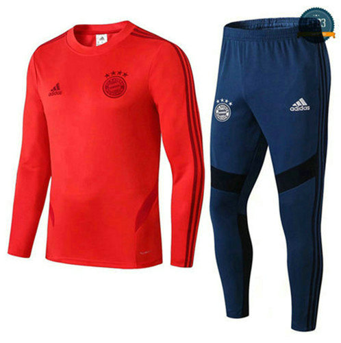 Chándal Bayern Munich Rojo + Pantalones Azul 2019/2020 Cuello Redondo