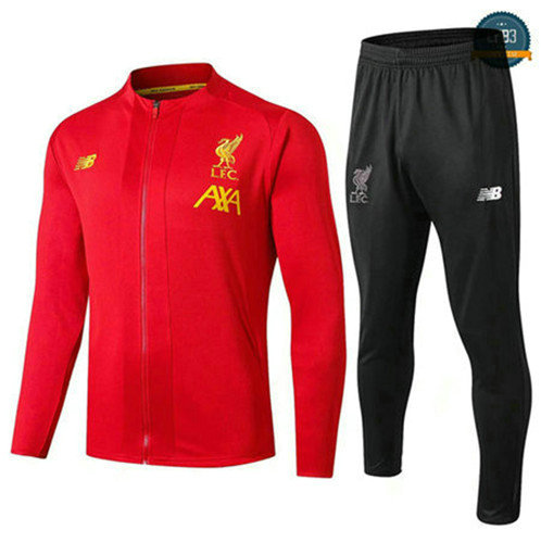 Chaqueta Chándal Liverpool Rojo + Pantalones Negro 2019/2020