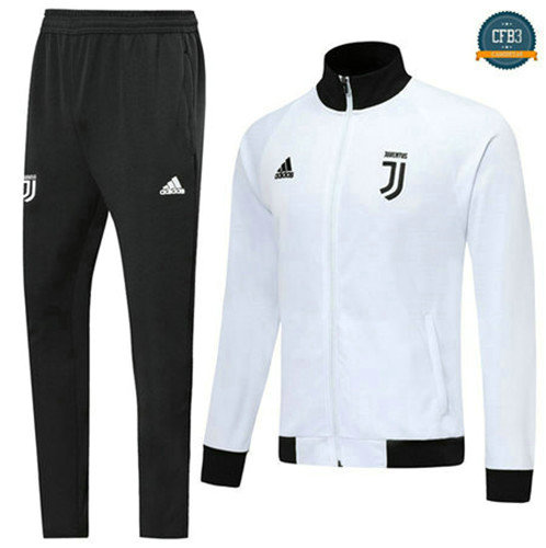 Chaqueta Chándal Juventus Blanco + Pantalones Negro 2019/2020 Cuello Alto